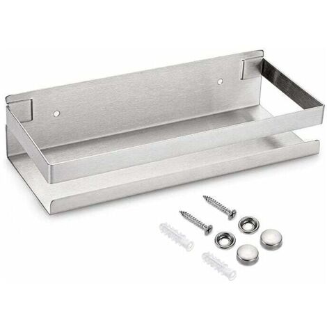 étagère de douche suspendre en acier inox panier de cuisine mural pour rangement (Argent,23cm) (1/5)