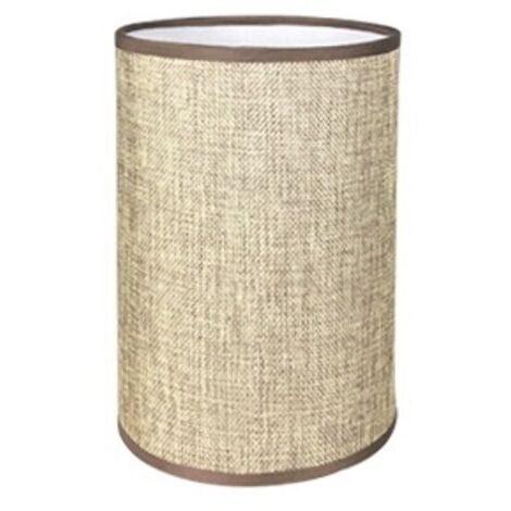 Rapanda – Abat-jour cylindrique en lin naturel fait à la main – Tissu doux – Diamètre 14 cm, hauteur 20 cm – Pour lampes E27 – Ambiance chaleureuse