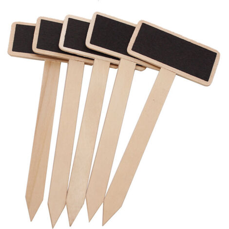 CSPARKV Lot de 20 étiquettes en bois pour plantes de jardin - Tableau noir - Avec stylo de marquage pour plantes d'intérieur et d'extérieur - Étiquettes pour plantes en pot, herbes, fleurs, légumes (1/5)