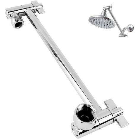 CSPARKV Rallonge Tube de Douche, 278 mm Rallonge de Pomme de Douche Réglable en Acier Inoxydable, Rallonge de Bras de Douche avec Ecrous de Blocage, Raccord Universel