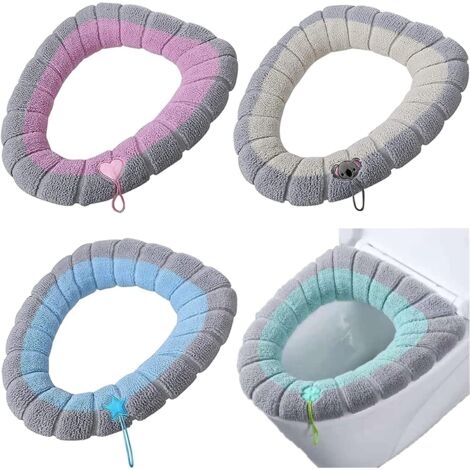 CSPARKV 4 Pièces 42x38cm Coussin Siège de Toilette Lavable Coussinets de Couverture de Siège de Toilette Housse de Siège de Toilette avec Boucle de Suspension pour Femmes,Futures Mères,Personnes Agées (1/5)