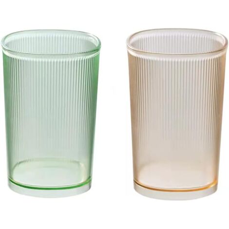CSPARKV Lot de 2 verres incassables, gobelets de salle de bain, porte-brosse à dents en plastique, gobelets de salle de bain, porte-pinceaux de maquillage, lot de 2 verres à boire réutilisables. (1/5)