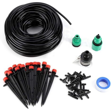 Kits d'arrosage goutte à goutte, 25M Kit Arrosage Automatique, Système d'arrosage automatique goutte à goutte au sol, Convient aux plantes de serre de jardin à gazon (1/5)