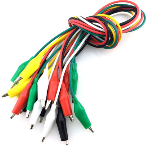 Multimètre, ohmmètre et ampèremètre 10 Pièces Pinces Crocodile Avec Câble, Pince Crocodile Isolée, Longueur de Câble 50 cm Pour les Configurations de Test, la Technologie de Mesure et Pour la Connexio (1/5)