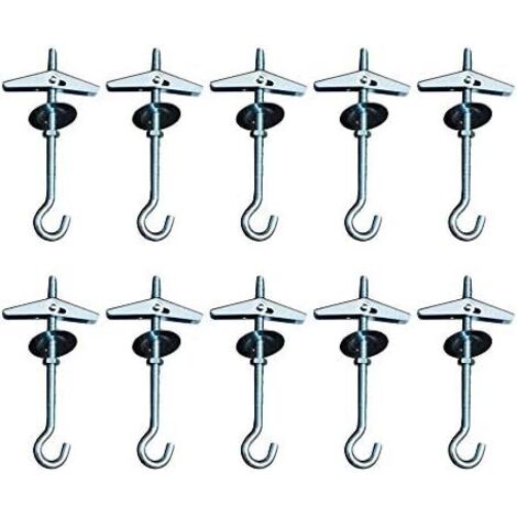 CSPARKV 9cm Heavy Duty Crochets De Plafond Swag Suspendus Crochets À Bascule Boulon Ailes Crochet,pour L'installation Au Plafond Suspendu Plantes Fixation Murale Crochets D'orchidées（10） (1/5)