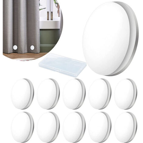 Rapanda – Lot de 10 poids de rideau magnétique – Caoutchouc avec aimants – Pour rideaux de douche et nappes – Coupe-vent, blanc (1/4)