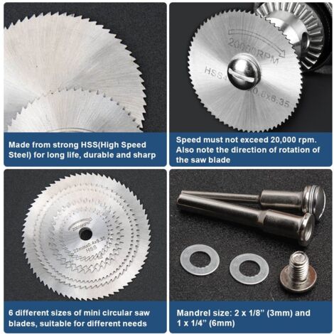 7 Pièces Disques De Coupe Pour Perceuse - Lames HSS 100mm Avec Tige Hexagonale Pour Bois, Plastique Et Métal