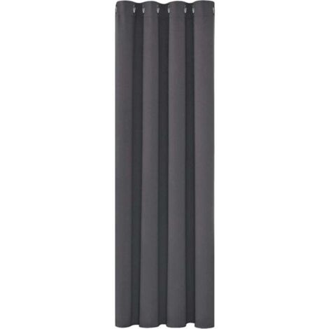 Rideaux Occultants Isolant Thermique Anti Froid, 150200 CM Design Moderne à Oeillets, Gris Foncé, 1Pièces (1/3)