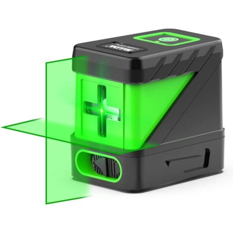 Niveau portable haute luminosité à 2 lignes vertes, lignes verticales et horizontales, fonction de nivellement automatique à 4°, outil de nivellement pour pose de carrelage, portes, fenêtres, cloisons (1/5)