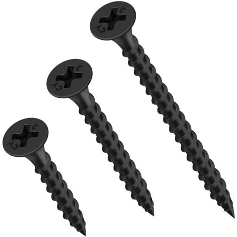 CSPARKV 100 Pièces Vis à Fixation Rapide M3.5 x 40 mm, Vis Noires Pour Cloisons Sèches, Vis Phosphatées Pour Plaque de Plâtre Sur Profilé en Acier Pour Cloisons Sèches, Tête en Trompette (1/5)