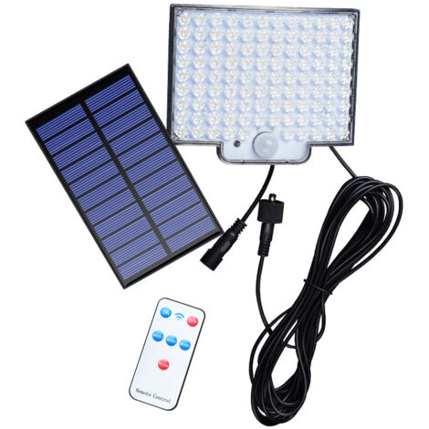 Lampes solaires d'extérieur 106 LED avec détecteur de mouvement, étanchéité IP65, angle d'éclairage 120 °, applique murale solaire pour jardin avec câble de 5 m Applique solaire (1/5)