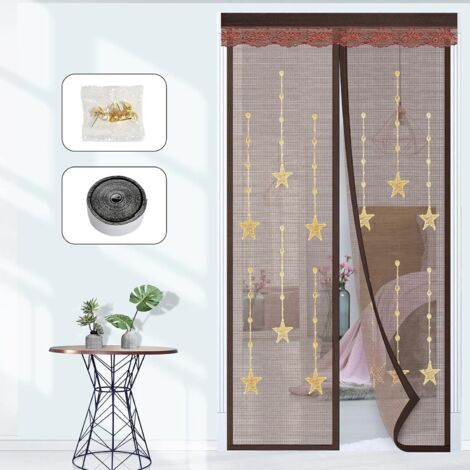 Langray – Porte moustiquaire magnétique 100x220cm – Installation sans perçage – Tissu polyester robuste – Système de fermeture magnétique (1/5)
