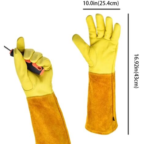 Gants de jardinage pour hommes et femmes, gants de jardinage en cuir respirant, résistants aux épines, parfaits comme cadeau de jardinage - M (1/5)