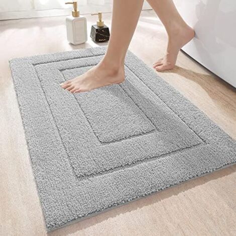CSPARKV Tapis De Bain Antidérapant,Tapis Salle Bain Moelleux en Microfibre,Absorbant l'eau Lavable en Machine,Extra Epais Tapis de Douche pour Salle de Bain,40 x 60 cm (1/4)