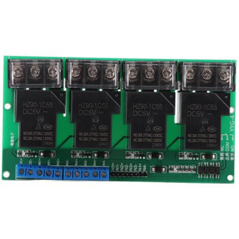 Module relais haute puissance à quatre voies, panneau de commande, optocoupleur, isolation 30 A, YYG-4 DC5 V (1/5)