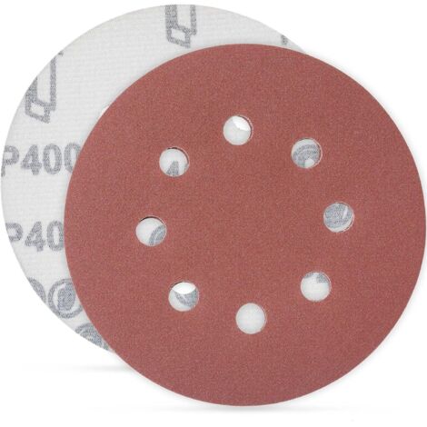400 Disque de Ponçage Disques Abrasifs Grain Taille de 125mm Idéal pour Poncer/Polir/Dérouiller HSDPS5M100, Lot de 100 (1/5)