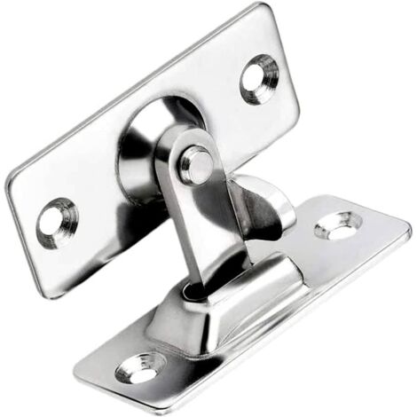 CSPARKV 90 degrés loquet de porte de verrouillage coulissante, en acier inoxydable à angle droit angle de sécurité serrure les porte boucle de pliage pour porte coulissante argent (1/4)
