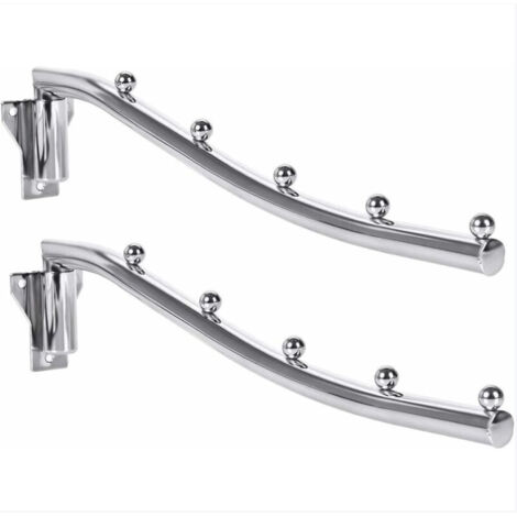 (38cm)Rabattable Pliant Cintre Mural pour Vêtements, 2 PCS Acier Porte-Manteaux Pliant Mural Suspendus Support Vêtements avec Bras Oscillant pour Chambre Salon Bal (1/5)