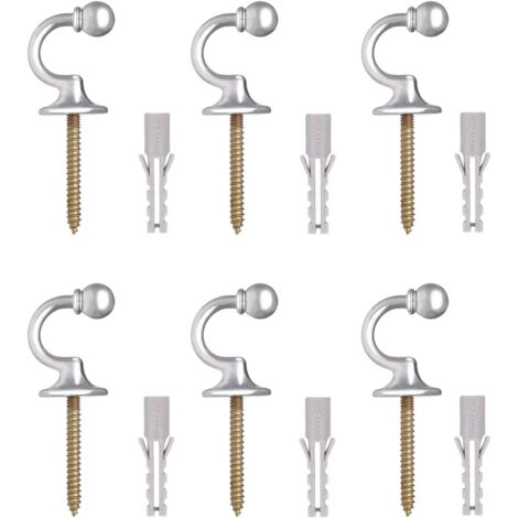 6 Pcs Crochet Rideaux Rideau Embrasse Crochets U Hémisphèrique Crochet Porte Crochet Mural Crochet Porte Manteaux (1/5)