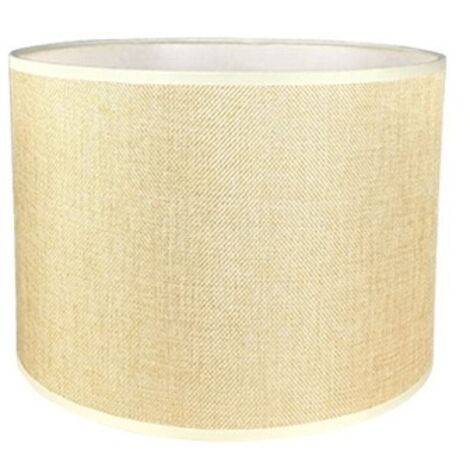 Abat-Jour Cylindrique Tissu En Lin Fait À La Main, Pour Lampe De Table, Suspension, Lampadaire (Beige, Diamètre 33 Cm X Hauteur 23 Cm) (1/2)