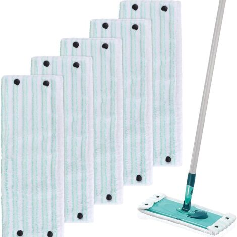 CSPARKV Lot de 5 Recharge de tête de mop pour Leifheit Clean Twist/Combi M Micro Duo -Chiffon à Franges 47 x 16cm,moppe Compatible leifheit serpillière,serpillères de Rechange en Microfibre pour Tous  (1/5)