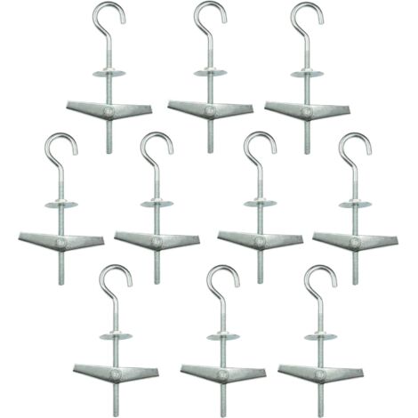 CSPARKV Lot de 10 ancrages à ressort 94cm-fixation de faux plafond, charnière en plaques de plâtre, boulons à œil pour cloisons sèches-acier galvanisé Cr3 + (1/4)