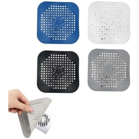 CSPARKV 14x14cm Paquet de 4 crépines de vidange en Silicone, crépine de vidange, crépine de Cheveux de Baignoire, crépine de Cheveux de Douche, Drain d'évier de Cuisine pour Cuisine, Salle de Bains et (1/5)