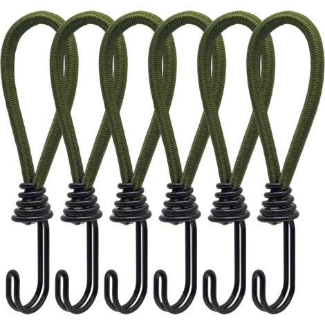 CSPARKV 6pcs Tendeur en Caoutchouc avec Crochets en Spirale pour Tentes, bâches, bannières en PVC, Pavillons, Trampolines, Voile d'ombrage (1/5)