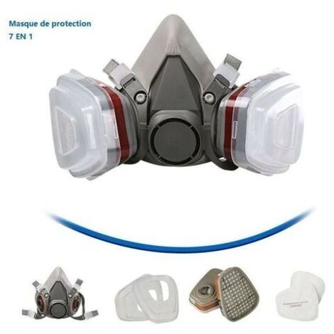 Masque Protection 7 In 1  - Masque Peinture - Réutilisable Avec Filtre Anti Poussière - Masque A Gaz Respiratoire Avec Filtre Pour Pulvérisation - Peinture - Travaux - Produits Chimiques - Bricolage - (1/4)