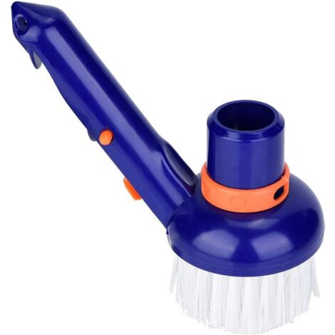 Tête D'aspirateur De Piscine Lestée Avec Brosses En Nylon Inférieures Pour Piscines, Outils De Piscine De Brosse De Tête D'aspiration D'aspiration Bleue Et Blanche Courbée De Piscine (1/5)