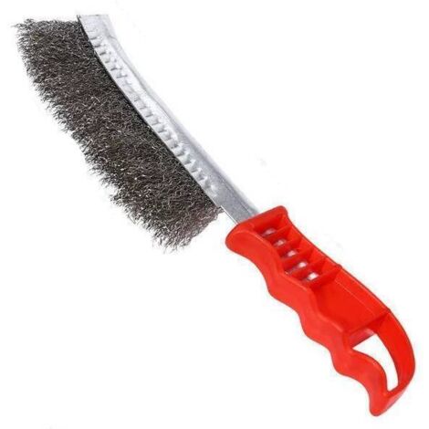 Brosse grattoir métallique, brosse de nettoyage en acier inoxydable, brosse à main métallique avec poils robustes en acier inoxydable (1/3)