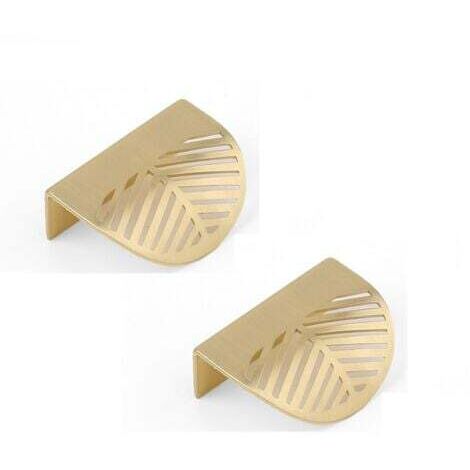 Lot de 2 poignées de tiroir (60 mm) avec feuille d'or, poignées de porte de meuble en laiton, poignées de porte d'armoire (1/5)