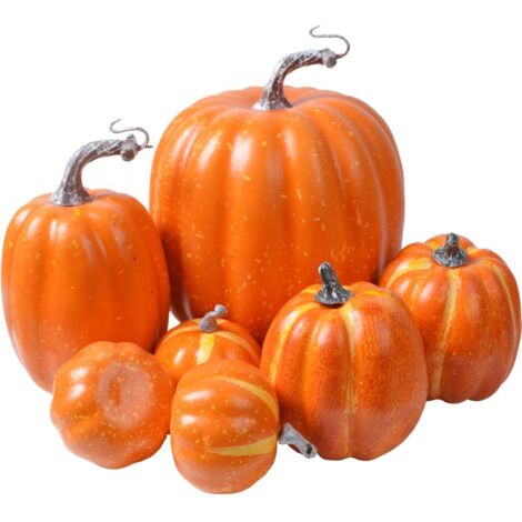 7 décorations d'automne artificielles en forme de citrouille pour Thanksgiving, Halloween et Noël (1/5)
