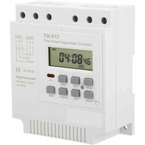 XVX Minuterie Programable - Minuteur 380V TM-613 Commutateur de minuterie pour moteur triphasé 350v-420vAC (1/5)