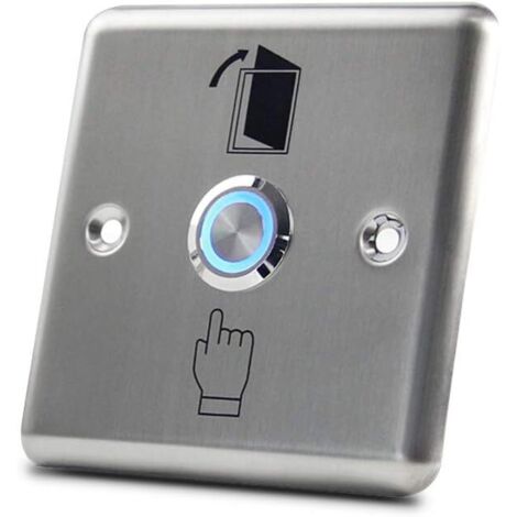 Bouton de sortie de porte en acier inoxydable avec lumière LED pour système de verrouillage d'accès à domicile (8686mm) (1/5)