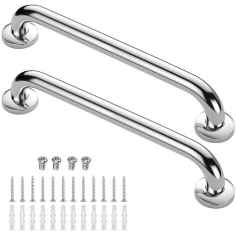 Ulisem Lot de 2 rampes de douche de 61 cm, antidérapantes, en métal, pour salle de bain, escalier, toilettes, couleur originale (1/4)