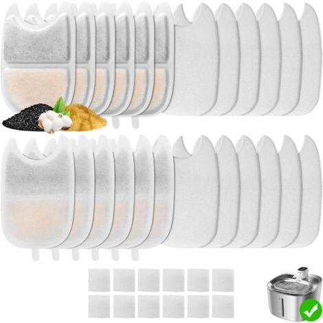 Sjqka – Lot de 12 filtres pour fontaine à eau pour chat – Compatible FEELNEEDY 135 FL oz/4L – Élimine poils et métaux lourds – Maintient l'eau fraîche - YPD-C004