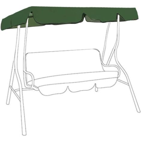 UlisemToit de Rechange pour Balancelle de Jardin Imperméable en 210D Toit de balançoire Canopée pour Balancelle Remplacement Pare-Soleil à Bascule Jardin Anti-UV (Vert, 195x125x15cm)-trois places (1/4)
