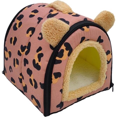 Niche douillette en polaire pour petits animaux avec coussin amovible ,Pour cochons d'Inde,Pour chatons,cochons d'Inde,lapins,rouge (1/4)
