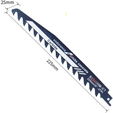 XVX Lame De Scie En Alliage Dur Pour Couper Le Bois, Le Ciment Et La Brique Lames De Scie Alternative Pour Scie Sabre 225Mm (1/5)