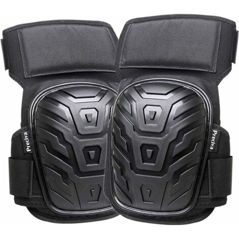 Ulisem Genouillères Professionnelles,Heavy Duty Genouillères Rembourrage en Mousse avec Coussin en Gel Confortables et Sangles Réglables pour Travailler, Gardning et Construction (Noir) (1/5)
