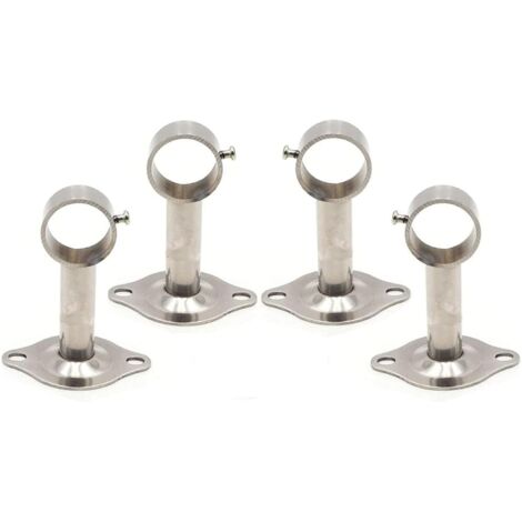 4 Pièces Support Tringle à Rideau, Support Mural Support Tringle à Rideau, Utilisé pour Installer Tringles à Rideaux au Plafond et également Utilisé pour Installer des Tringles à Vêtements(Argent) (1/5)