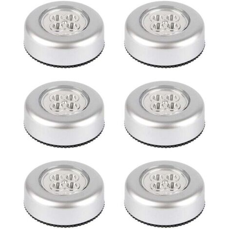 Lot de 6 lampes tactiles sans fil à piles, à clipser pour placards, comptoirs ou buanderies, sans fil, piles non incluses (1/4)