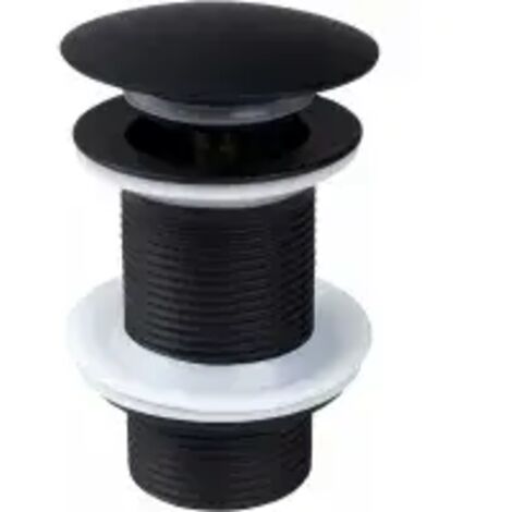 Bonde de Lavabo Noir sans Trop Plein, Bonde de Lavabo Pop Up Universel Anti-Blocage Résistant à la Corrosion Bonde de Vidage Laiton Automatique (1/5)
