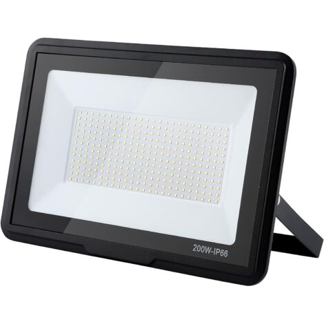 Projecteur LED d'extérieur 200 W, 25 000 lm, 6 000 K, éclairage de sécurité étanche IP66 pour jardin, garage, cour et parking (blanc froid, 200 W) - RWProjector uniquement (1/5)