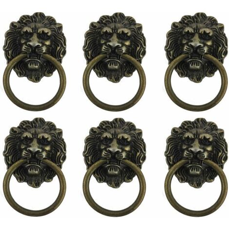 Ulisem 6 Pièces Poignée Bouton Meuble, Meuble Ancien Lion Tirez Main Dans, Bouton de Poignée Rétro, Convient Aux Poignées de Meubles, Pratique et économique,T-Audace (1/5)