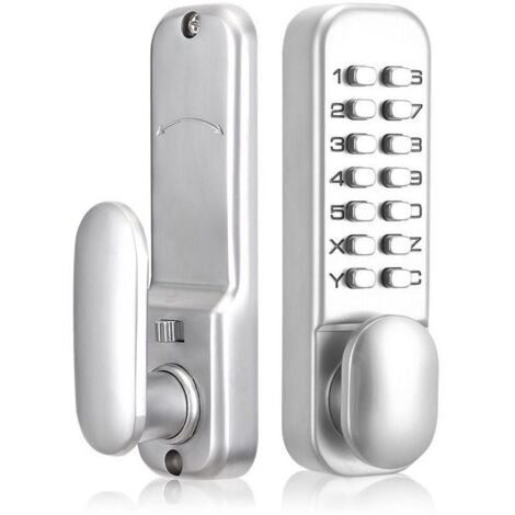 Kit de serrure à code mécanique, 1 à 14 chiffres alliage de zinc serrure à combinaison d'accès sans clé pour porte coulissante, avec fonction de réinitialisation, pour balcon de bureau de cuisine (1/4)