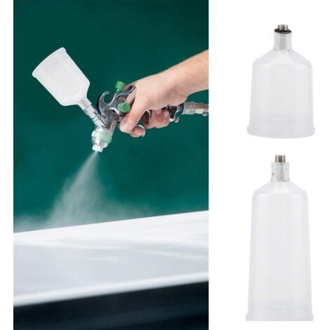 Ensemble de 2 pièces de pistolet pulvérisateur en plastique, gobelet, raccord fileté, pièces, accessoires pour outils pneumatiques (1/5)