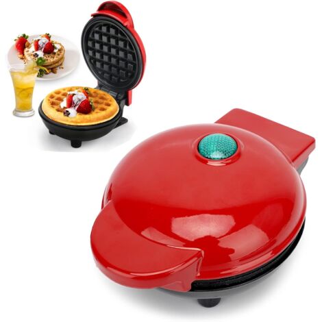 Coocheer – Mini gaufrier rond 350W – Gaufres belges, crêpes, biscuits – Design antidérapant, poignée isolée – Compact et léger (1/5)