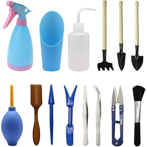 Ensembles d'outils de jardin, ensemble d'outils de jardin de 14 pièces pour succulentes de jardin, ensemble d'outils de jardin avec sécateur, mini râteau et coupe-feuilles - RWJardin › Jardinage › Out (1/5)